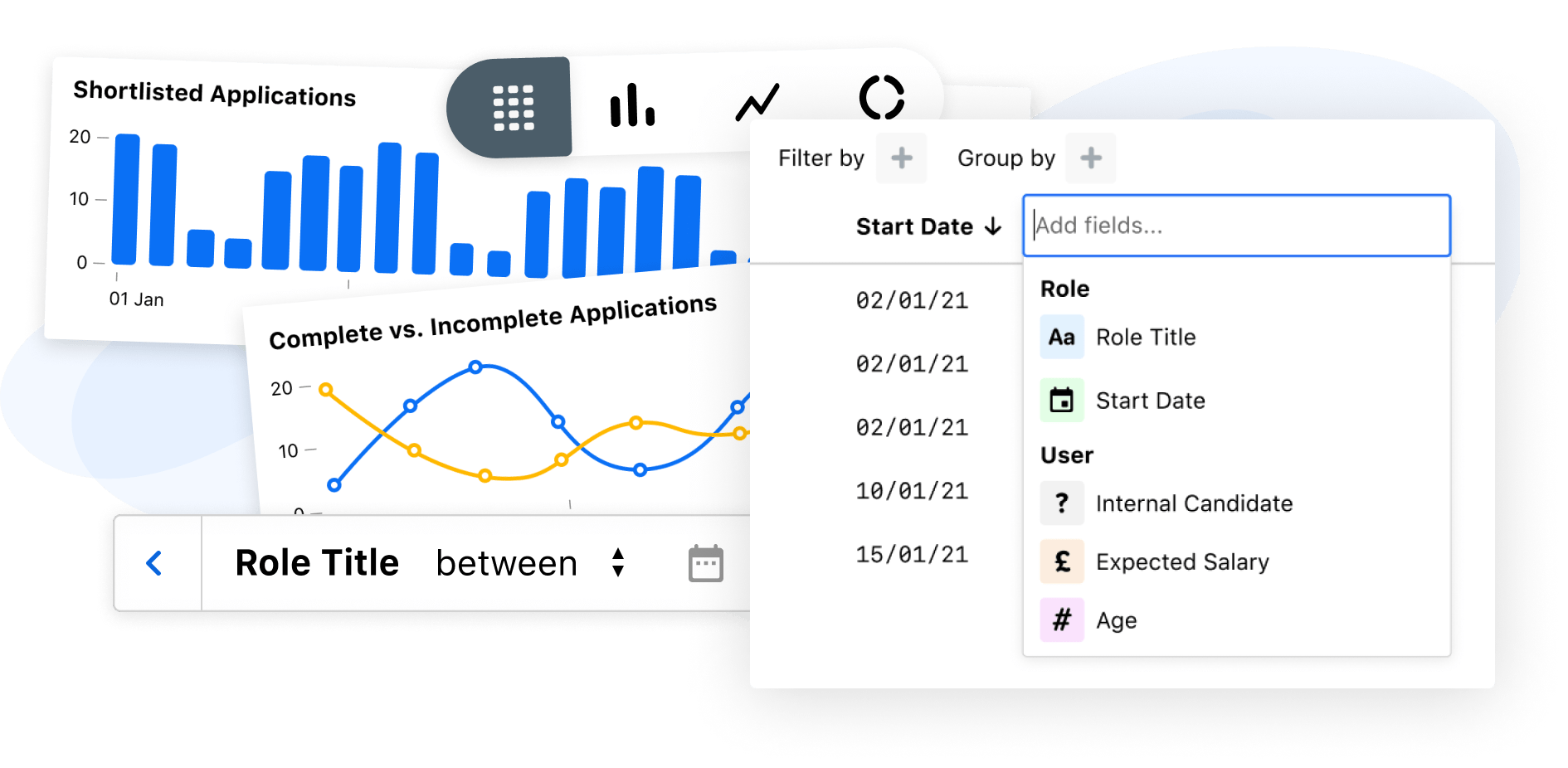 Screenshot of diversity analytics